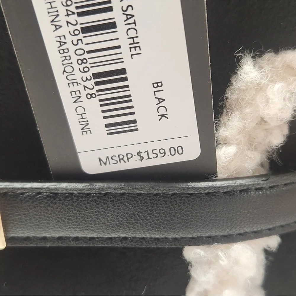 Badgley Mischka Fur Border Satchel Retail $159 NWT - Picture 3 of 12